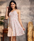 Floral Summer Mini Strap White Dress